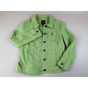 Minimalist Utility Jacket Lime Green Button Up‎ Size S Amber Sun